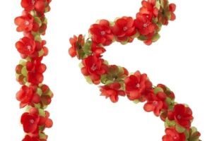 Guirlande de fleurs rouges