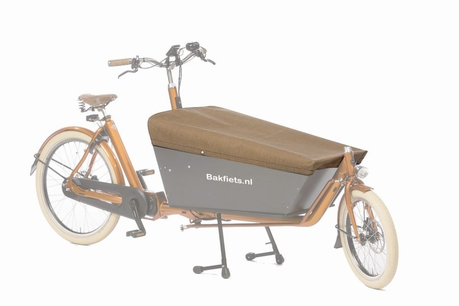 Bâche couvre-bac Tweed beige pour biporteur long Bakfiets